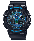 CASIO G-Shock Analogique-Numérique Camouflage Noir/Bleu | GA100CB-1A
