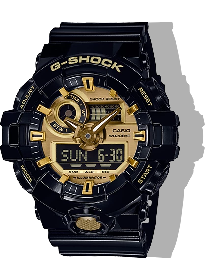 CASIO G-Shock Analogique-Numérique Noir/Or | GA710GB-1A