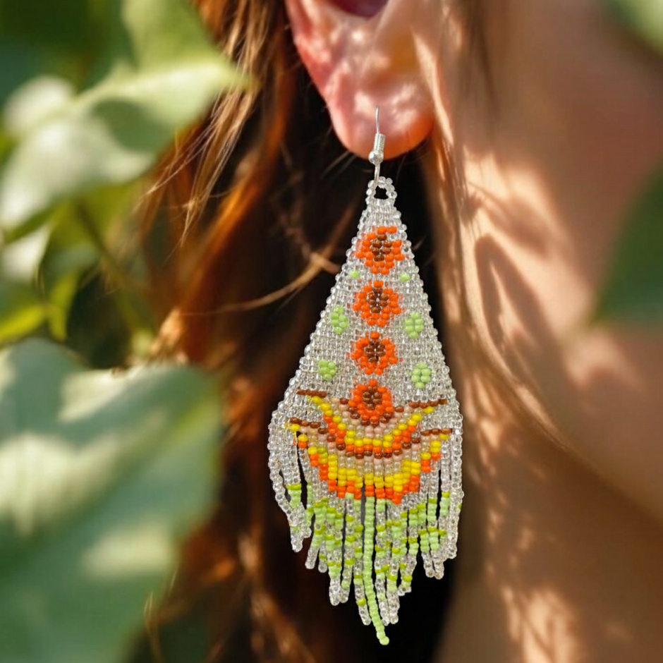 Boucles d'oreilles pendantes Flamme d'argent