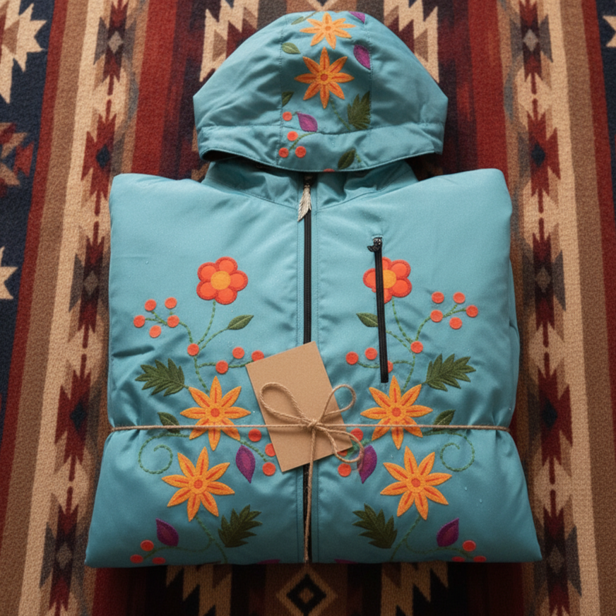 Coupe-vent Printemps fleuri Turquoise OLD TRIBES™
