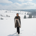 Ponchos en laine doux faits à la main, brun chocolat