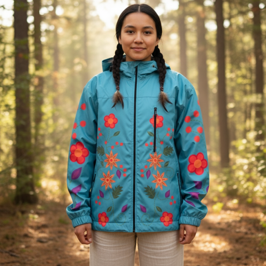 Coupe-vent Printemps fleuri Turquoise OLD TRIBES™
