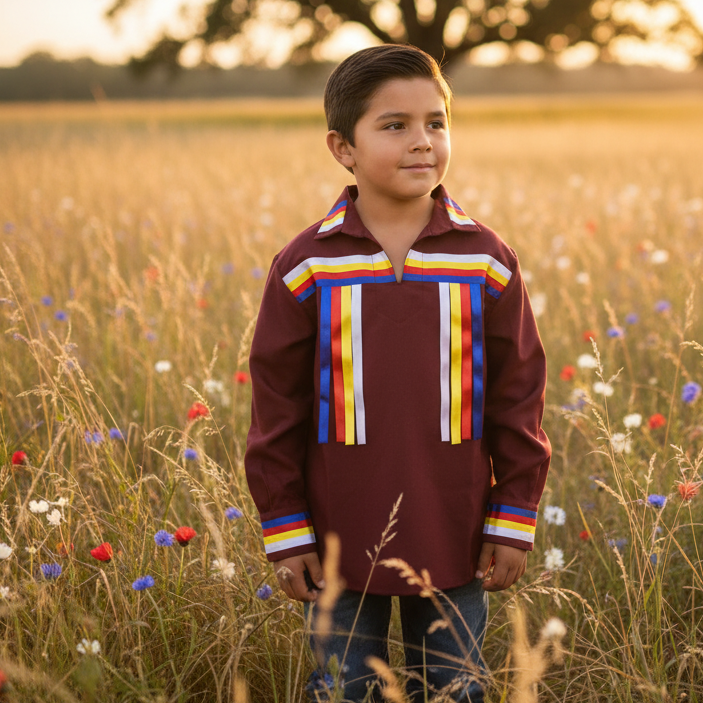 Chemise ruban marron pour jeune