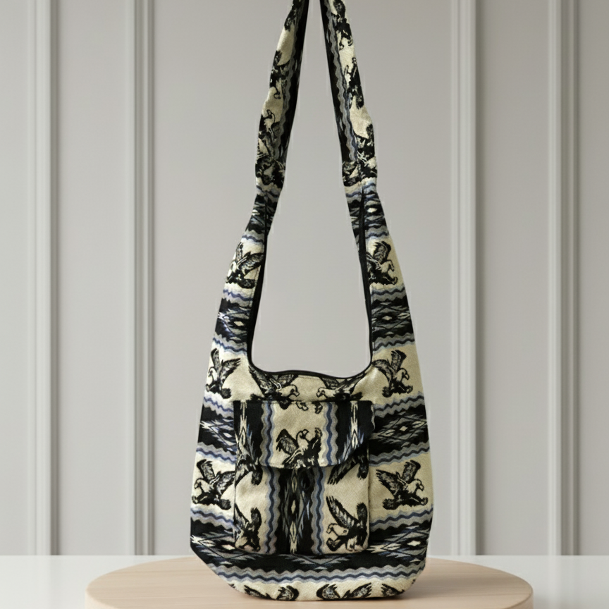 Sac bandoulière beige et noir OLDTRIBES™ Eagle
