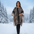 Ponchos en laine faits à la main, doux, marron et noirs