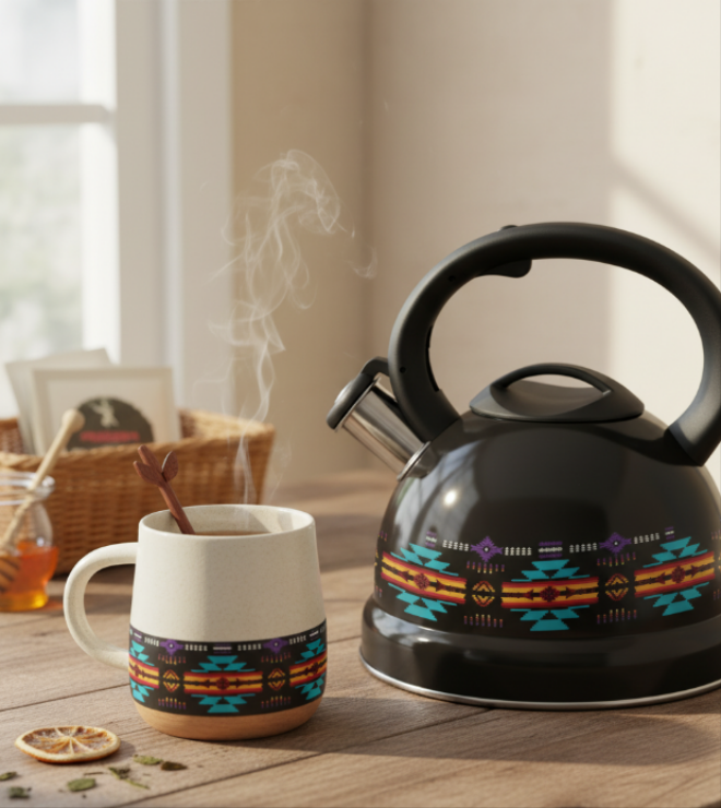 Bouilloire à thé noire en acier inoxydable de 3 L