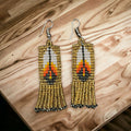 Boucles d'oreilles Oldtribes™ Golden Beaded Feather