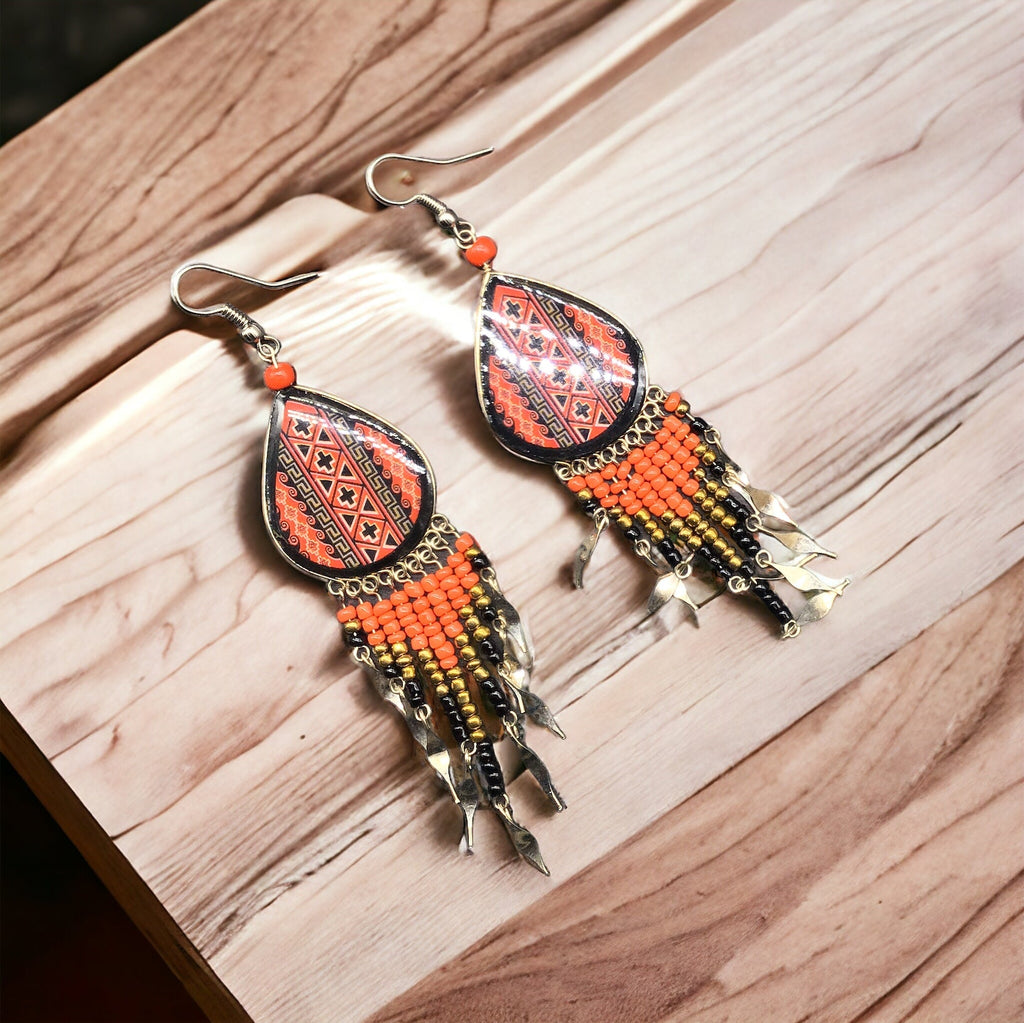 Boucles d'oreilles rouges peintes OldTribes™ Southwestern