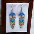 Boucles d'oreilles bleu en pierres concassées Arbre de vie OLD TRIBES™