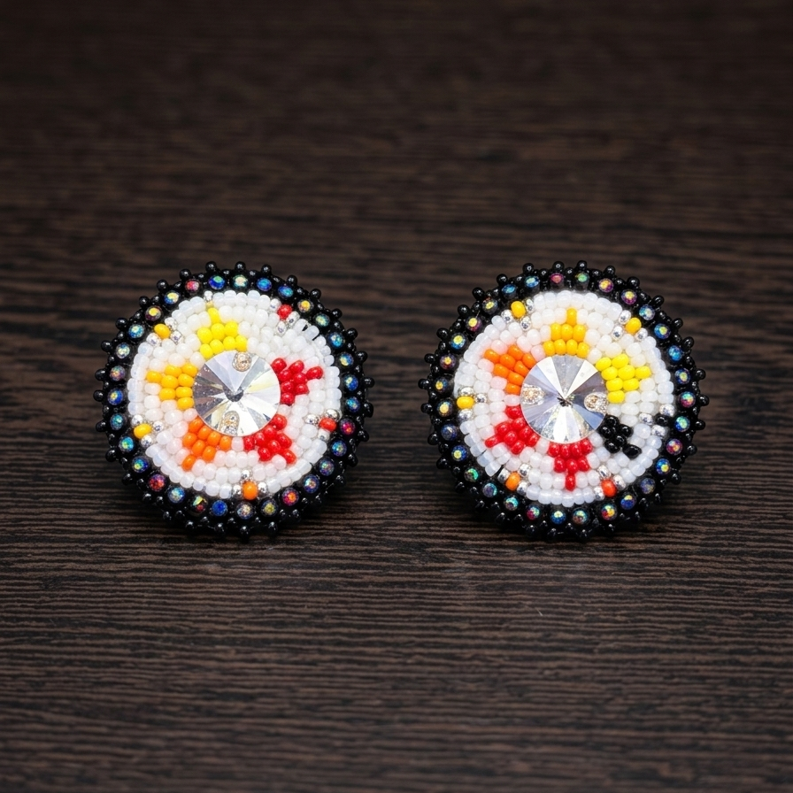 Puces d'oreilles perles Halo