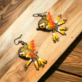 Boucles d'oreilles colibri perlées jaune or OLDTRIBES™