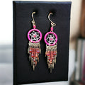 Boucles d'oreilles attrape-rêves fuschia OLDTRIBES™