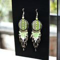 Boucles d'oreilles rondes vertes OldTribes™ - Style du sud-ouest