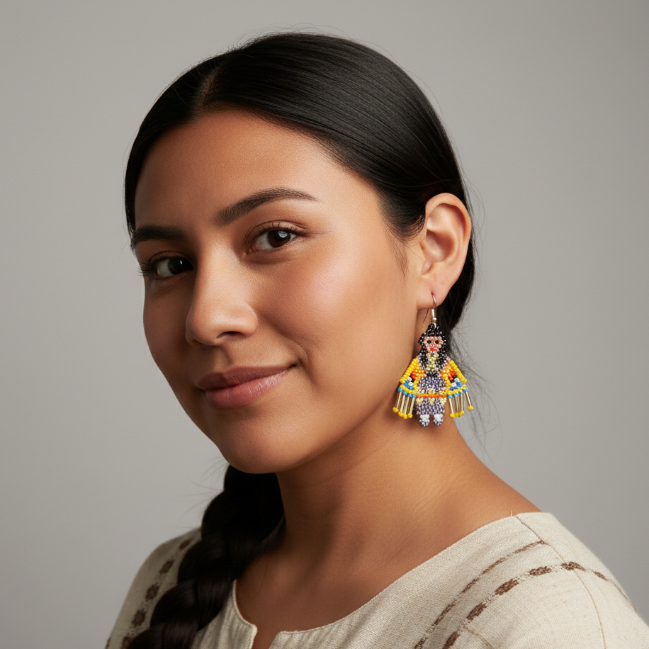 OldTribes™ Poupée Kachina Américaine Femme Fille (Violet Clair)