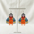 Poupée Kachina Américaine OldTribes™ Fille Femme Orange et Bleue