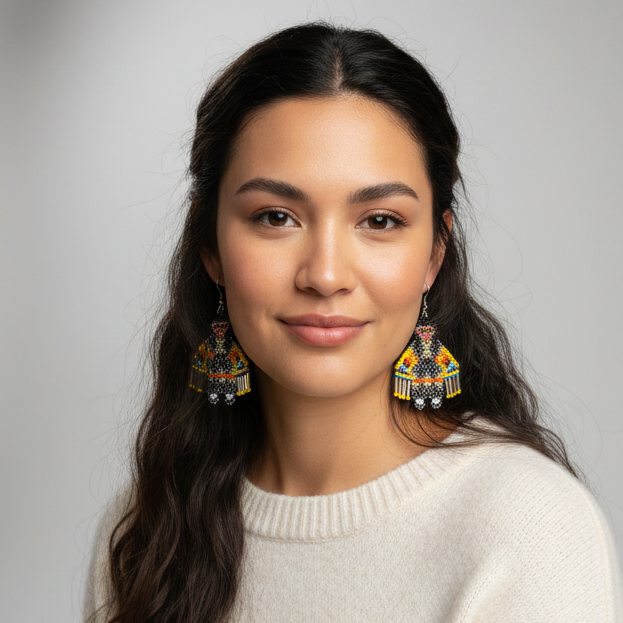 OldTribes™ Poupée Kachina Américaine Femme Fille Grise