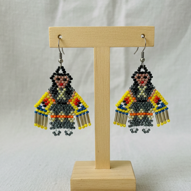 OldTribes™ Poupée Kachina Américaine Femme Fille Grise
