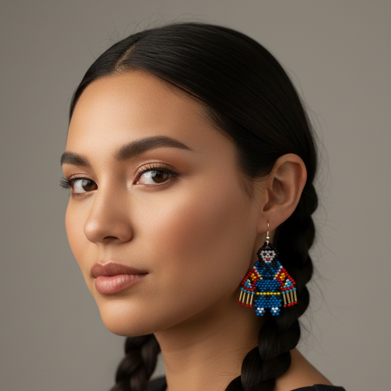 Poupée Kachina Amérindienne Fille Femme OldTribes™ (Bleue)