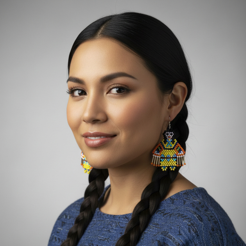 OldTribes™ Poupée Kachina Américaine Femme (Jaune)