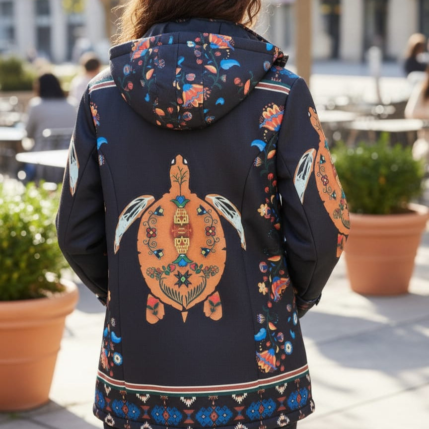 Manteau trois quarts bleu marine Turtle