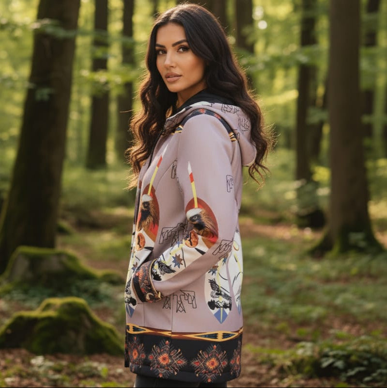 Manteau trois-quarts doux violet Eagle