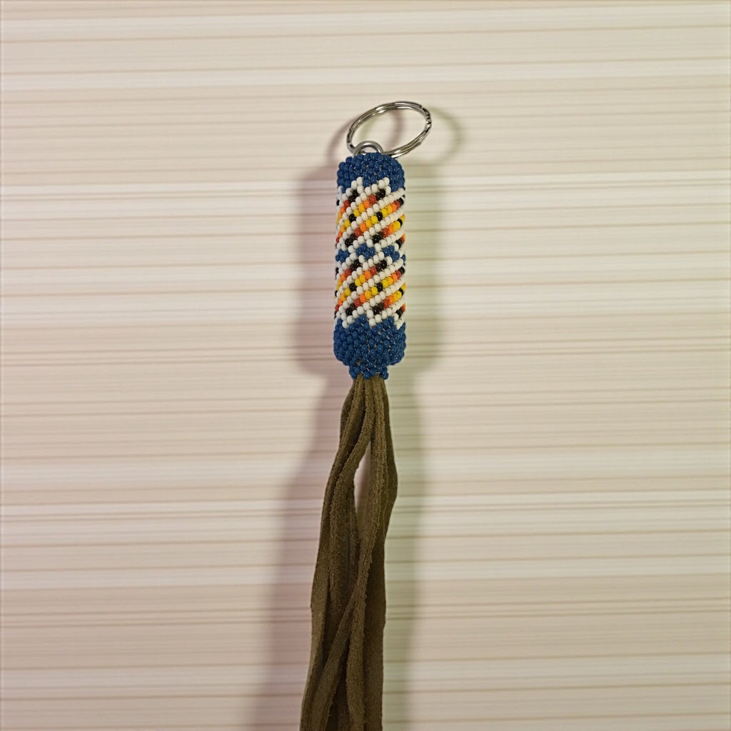 OLDTRIBES™ Porte-clés bleu perlé fait main