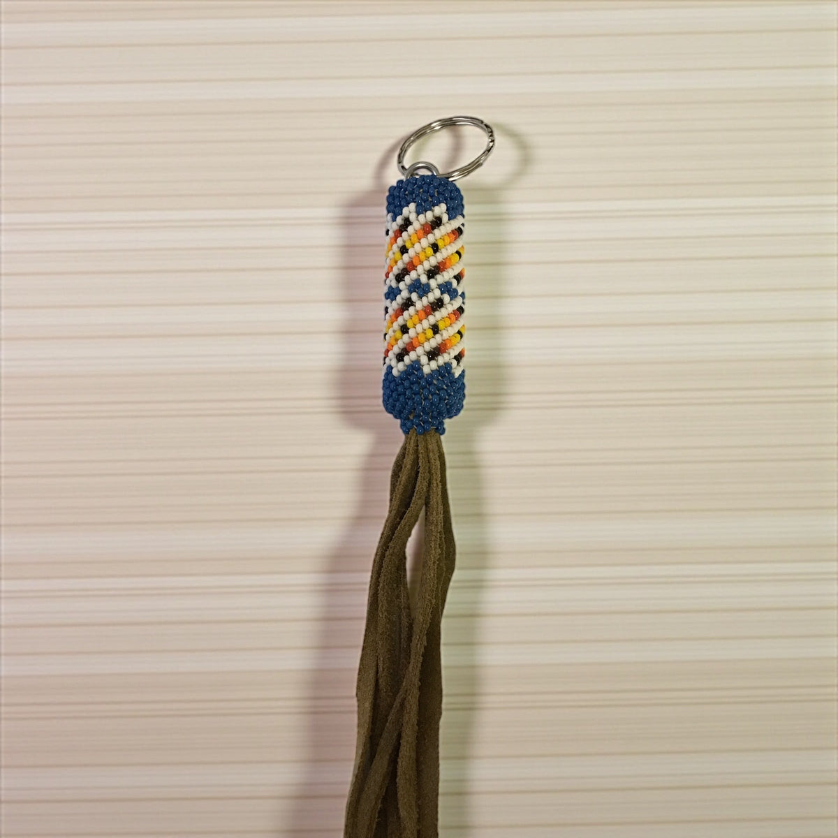 OLDTRIBES™ Porte-clés bleu perlé fait main