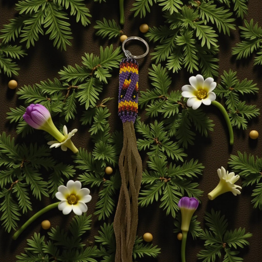 Porte-clés perlés faits main violet clair OLDTRIBES™