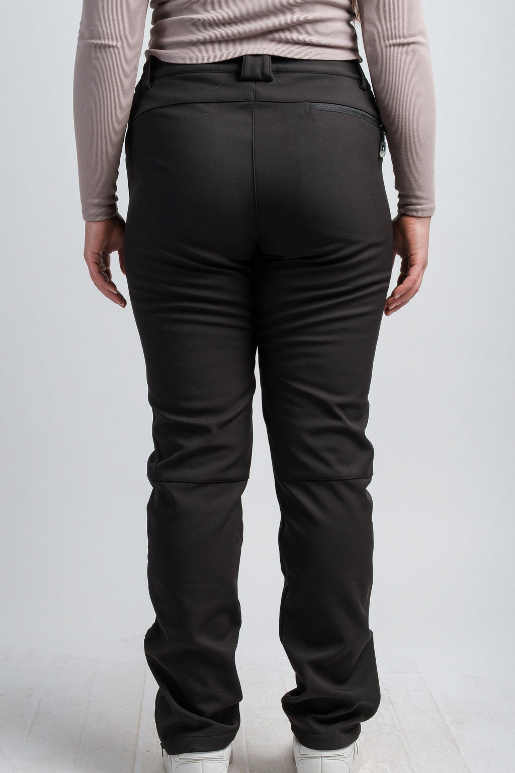 Pantalon femme taille haute noir V2, résistant à l'eau, pour l'aventure