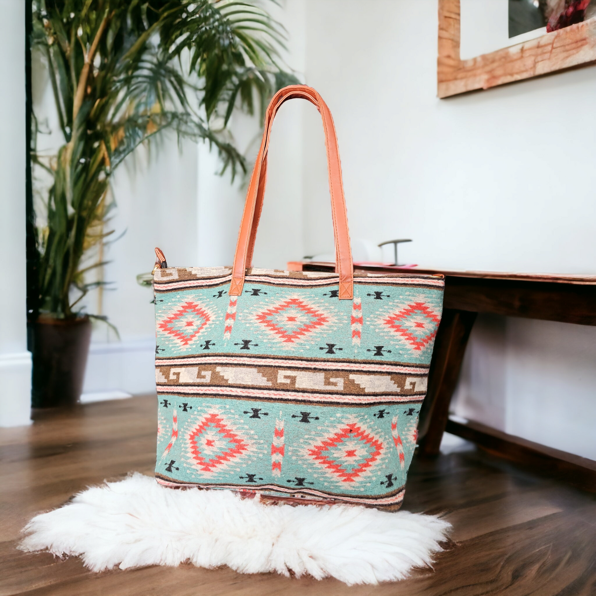 Sac fourre-tout turquoise