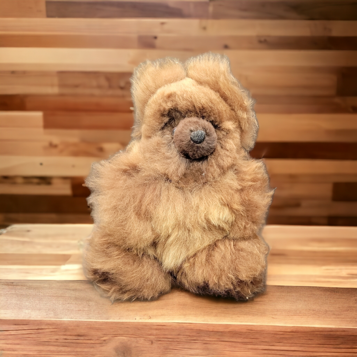 Ours en peluche alpaga marron