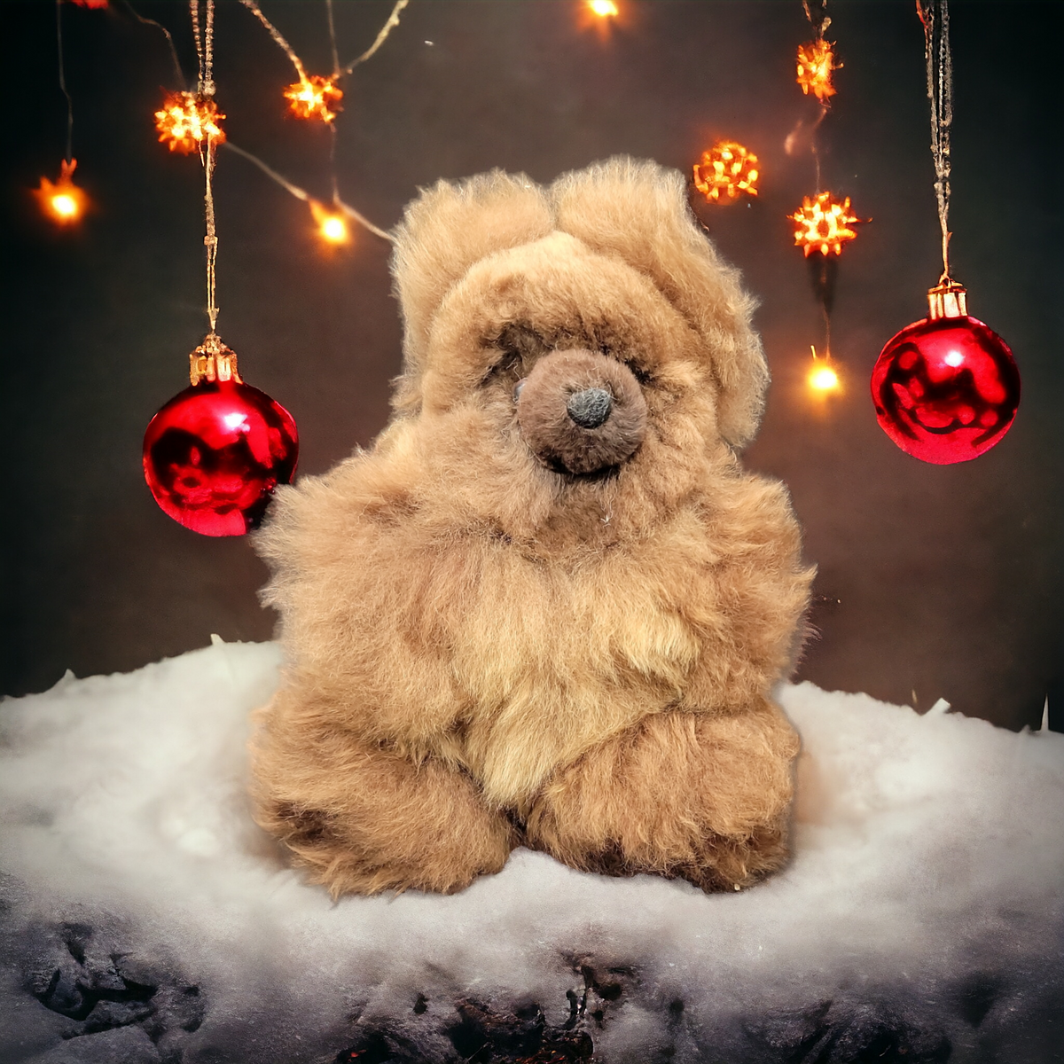 Ours en peluche alpaga marron