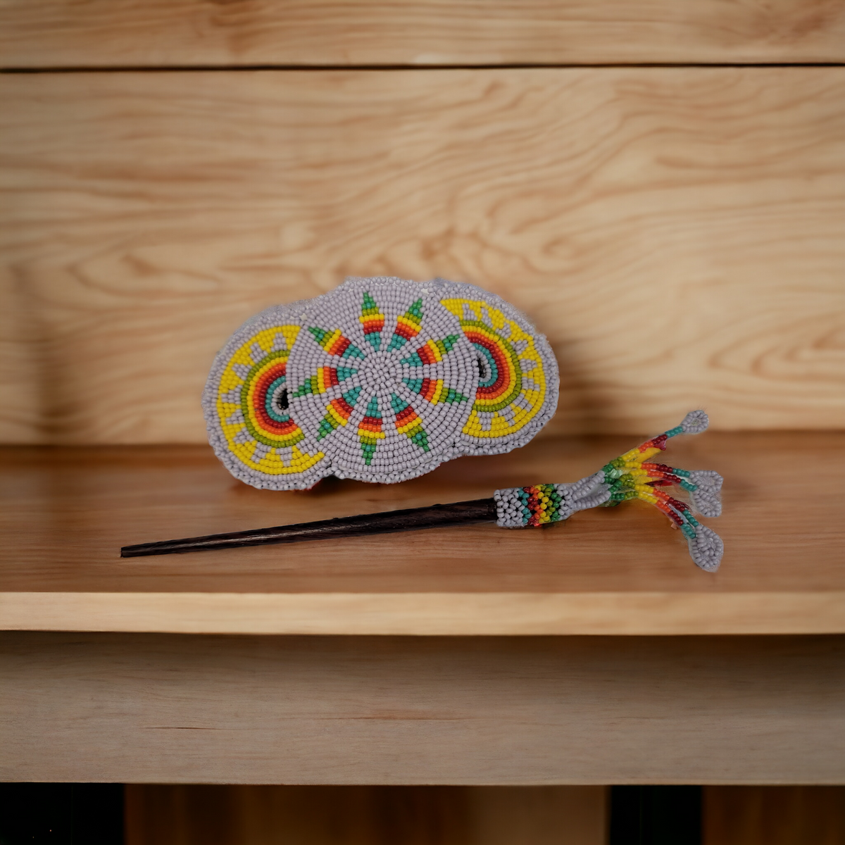 Barrette américaine grise et jaune
