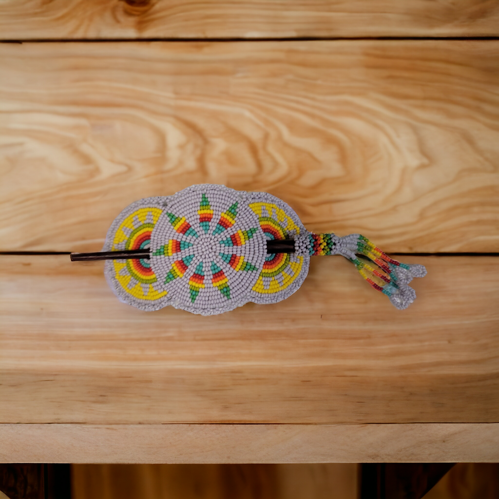 Barrette américaine grise et jaune