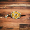 Barrette multicolore jaune avec or (15)