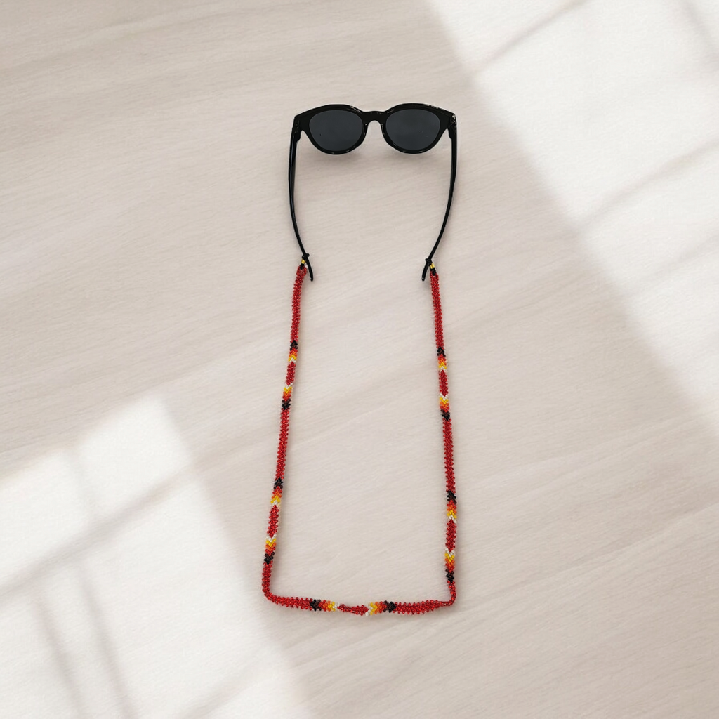 Chaîne de lunettes artisanale tissée à la main (rouge)