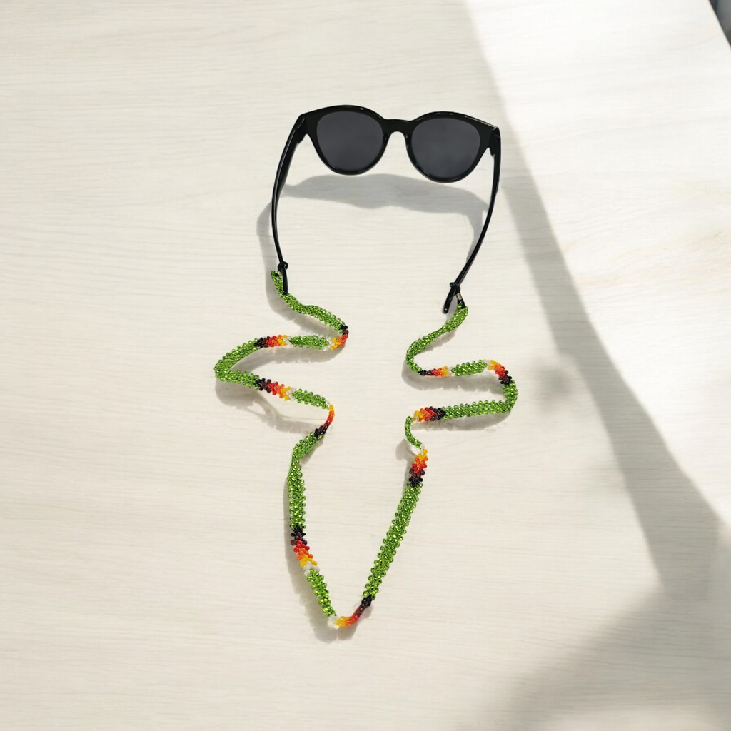 Chaîne de Lunettes Artisanale Tissée à la Main (Verte)