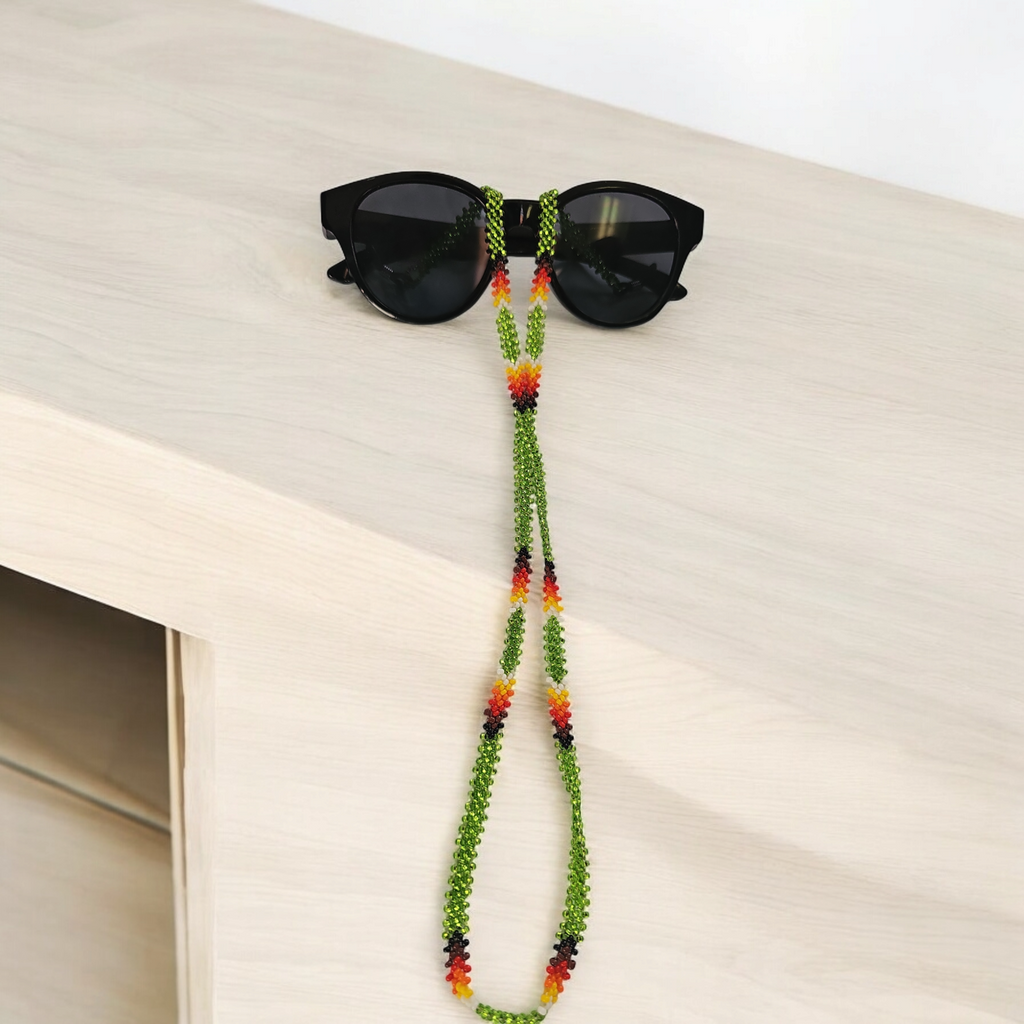 Chaîne de Lunettes Artisanale Tissée à la Main (Verte)