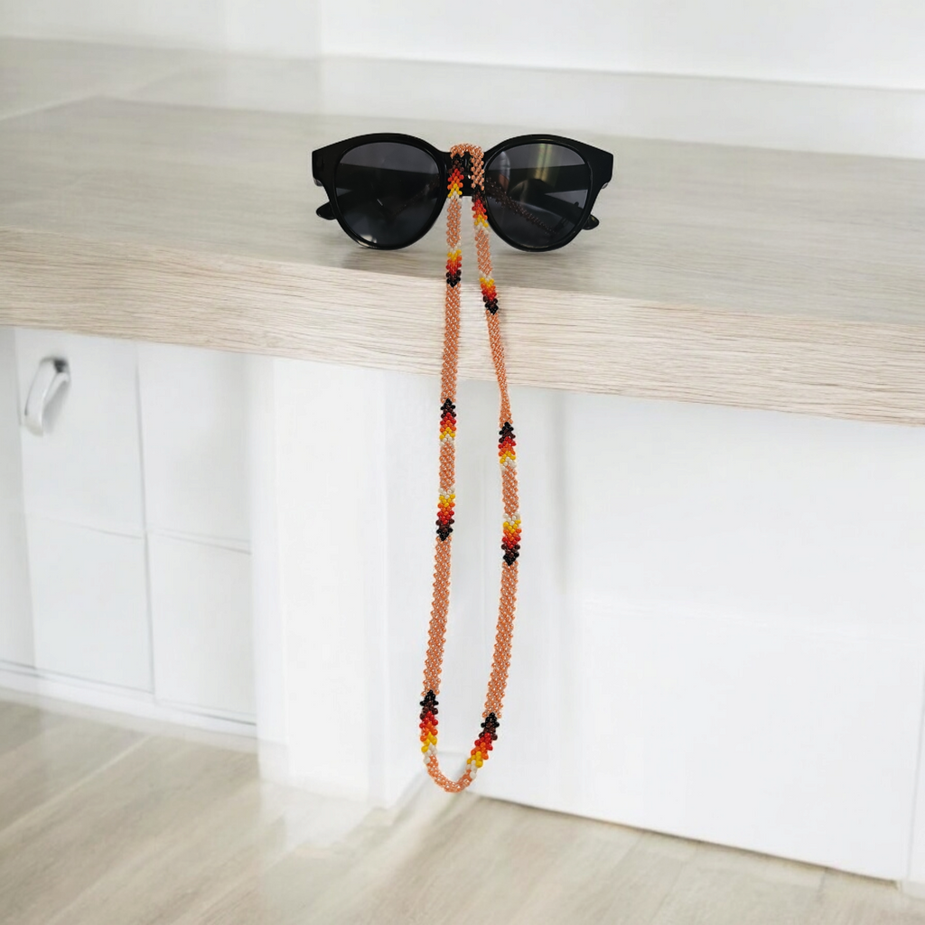 Chaîne de lunettes artisanale tissée à la main (Pêche)