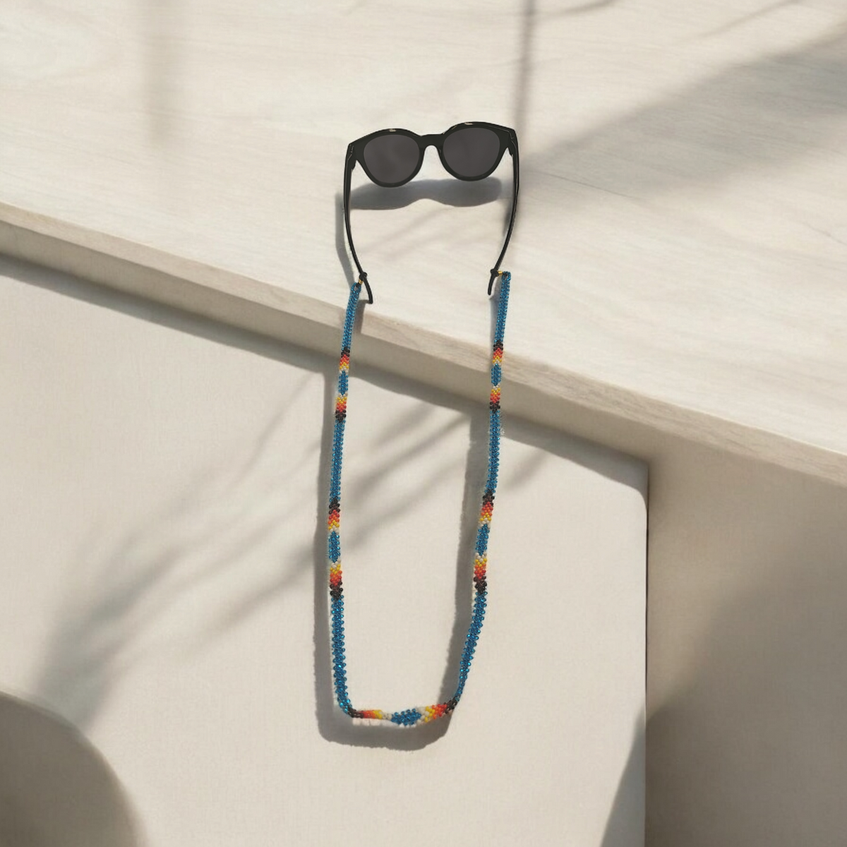 Cordon à lunettes artisanal tissé à la main (Bleu Océan)