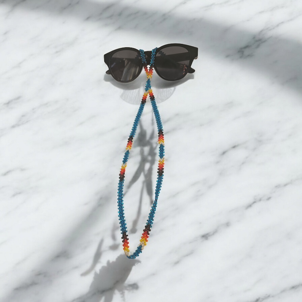 Cordon à lunettes artisanal tissé à la main (Bleu Océan)