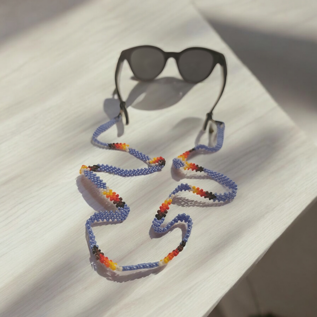 Chaîne à lunettes artisanale tissée à la main (violette)