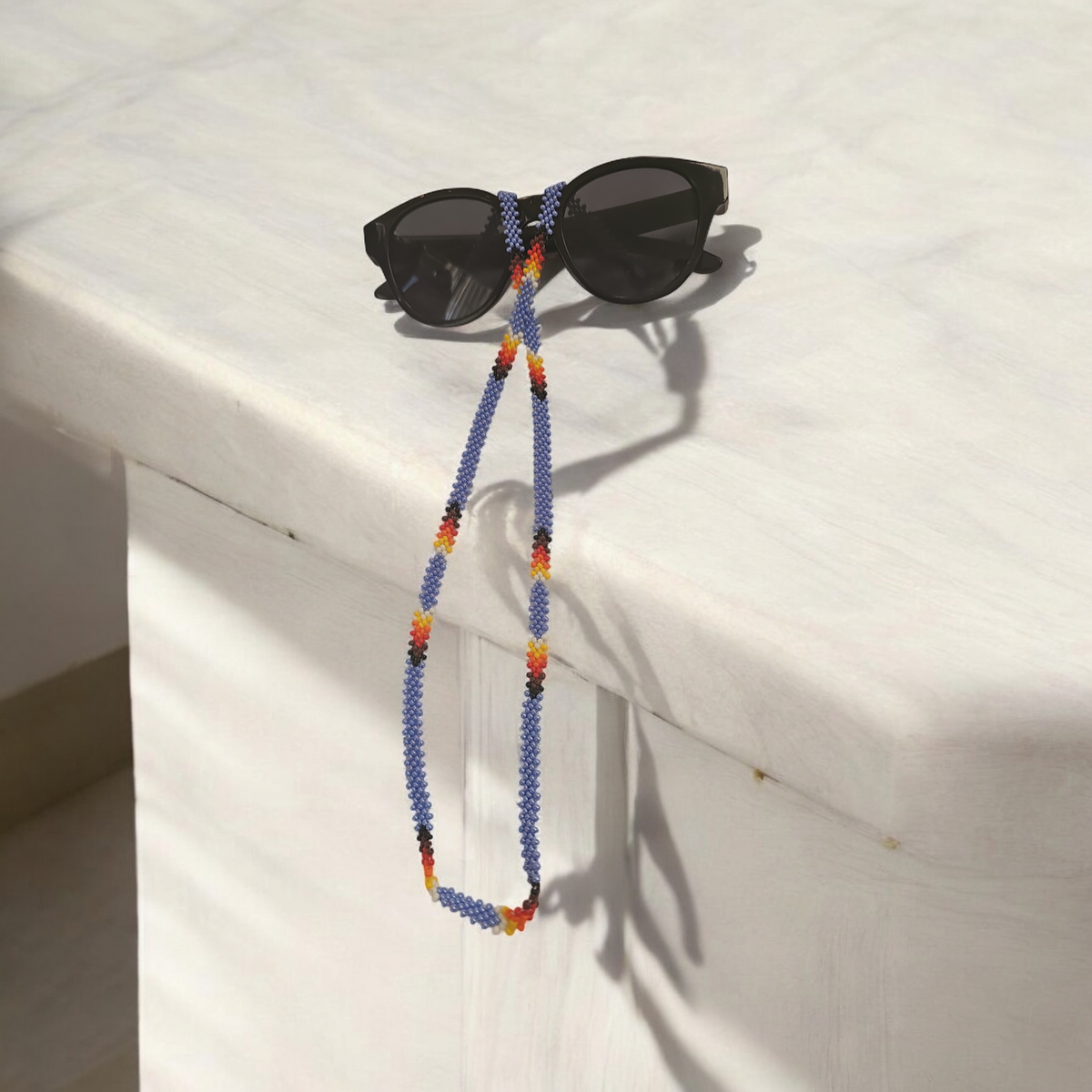 Chaîne à lunettes artisanale tissée à la main (violette)