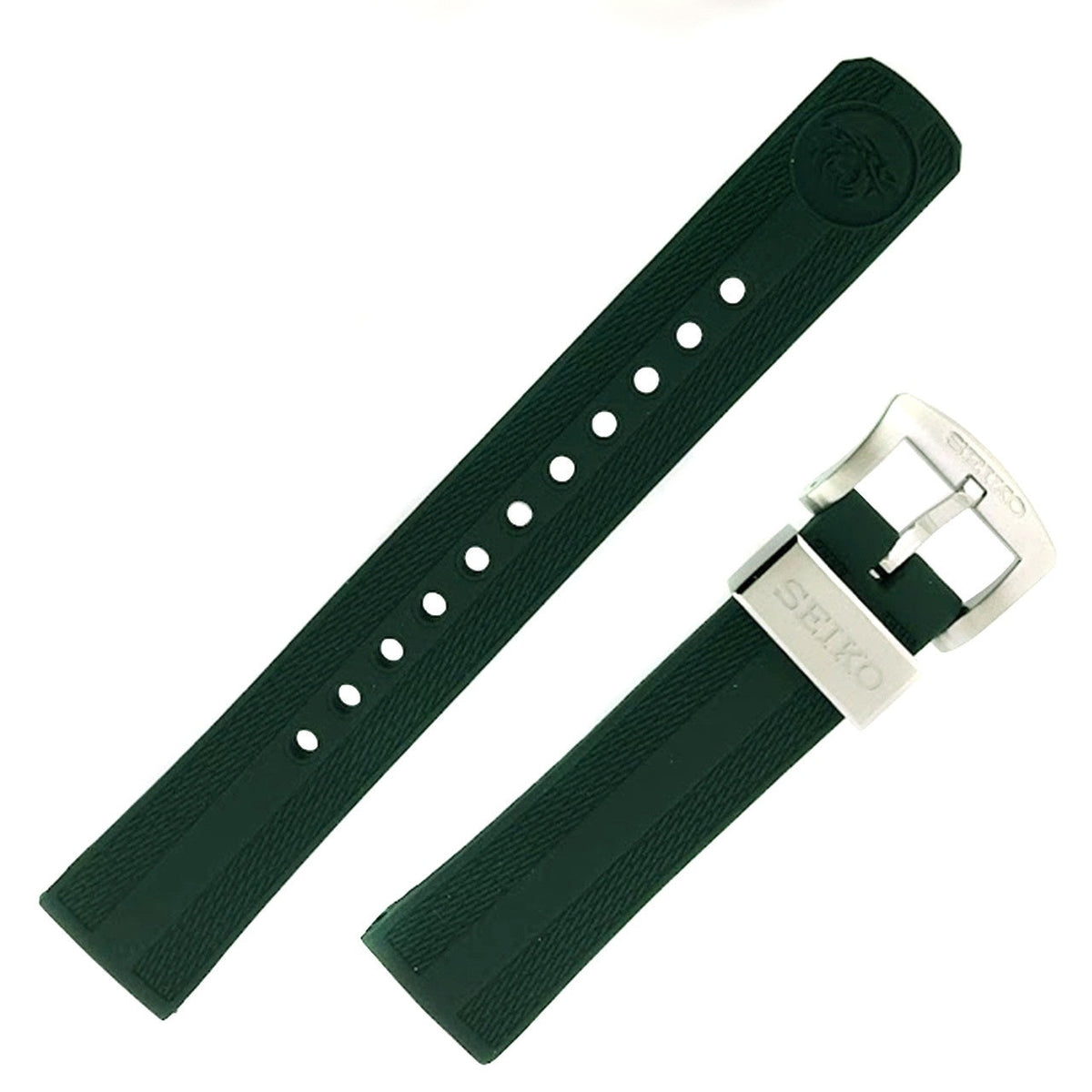 SEIKO Bracelet Caoutchouc Vert Forêt OEM 20 mm | R03E014J0