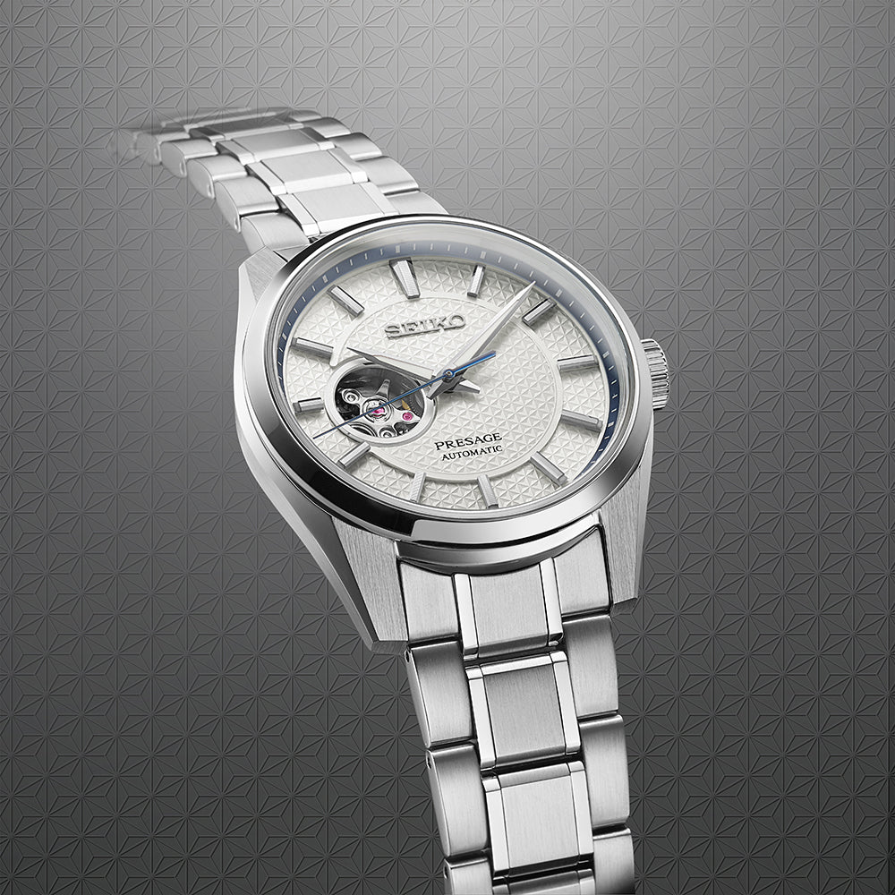 Seiko Presage Sharp Edged Series Open Heart Blanche | SPB309