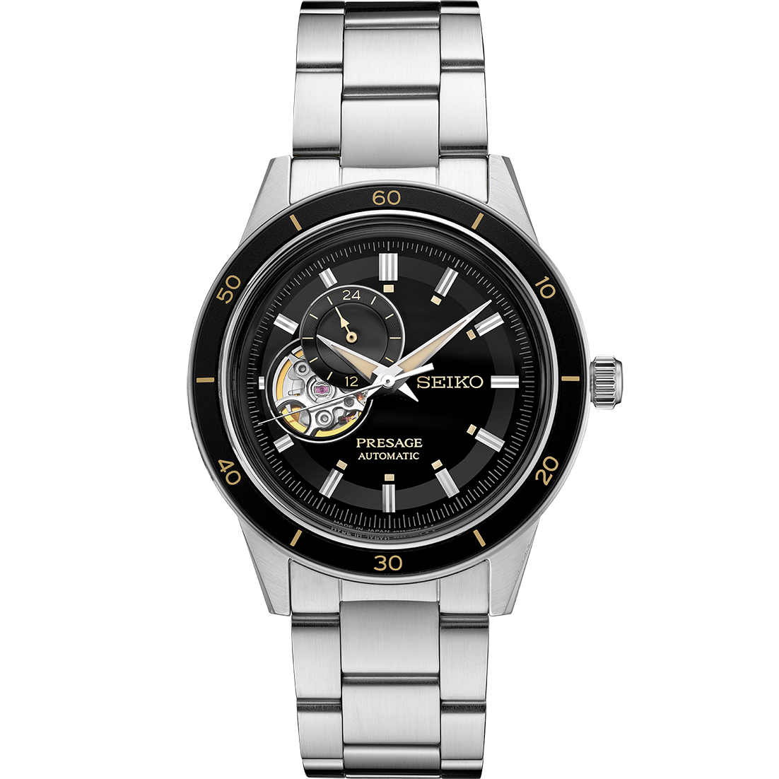 SEIKO Presage Style60s Heritage Cadran Ouvert Cœur Noir | SSA425