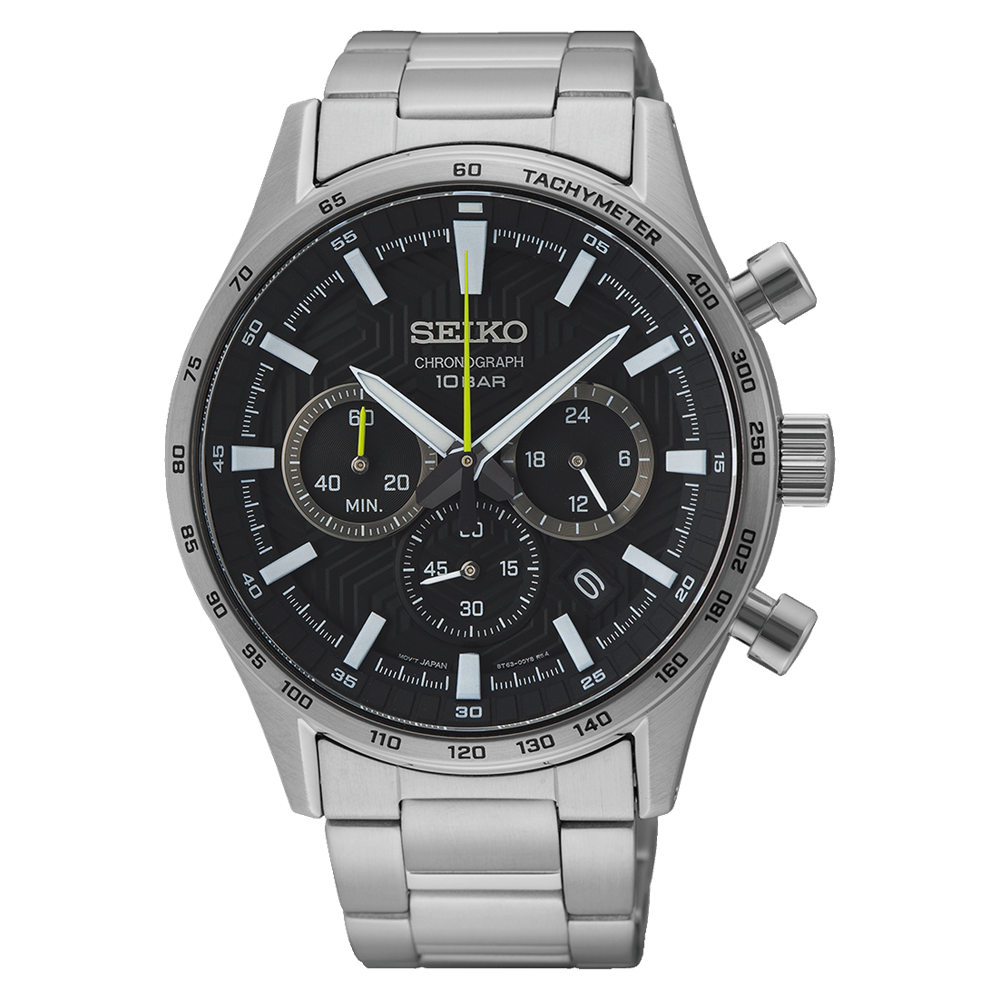 SEIKO Chronographe à Quartz Noir | SSB413