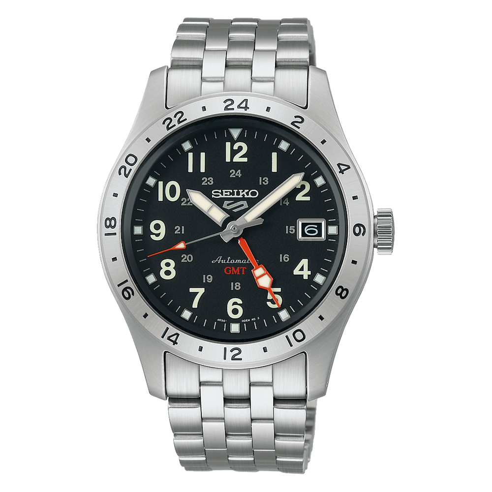 SEIKO 5 Sports Field GMT Acier Inoxydable Noir | SSK023K1