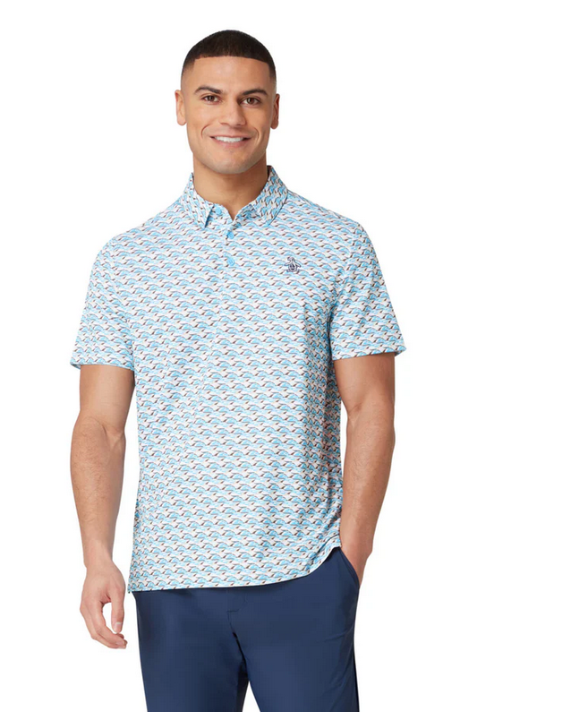 Layered Umbrella Print Polo