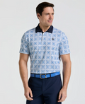 Polo de golf à imprimé carreaux fenêtre Cocktail